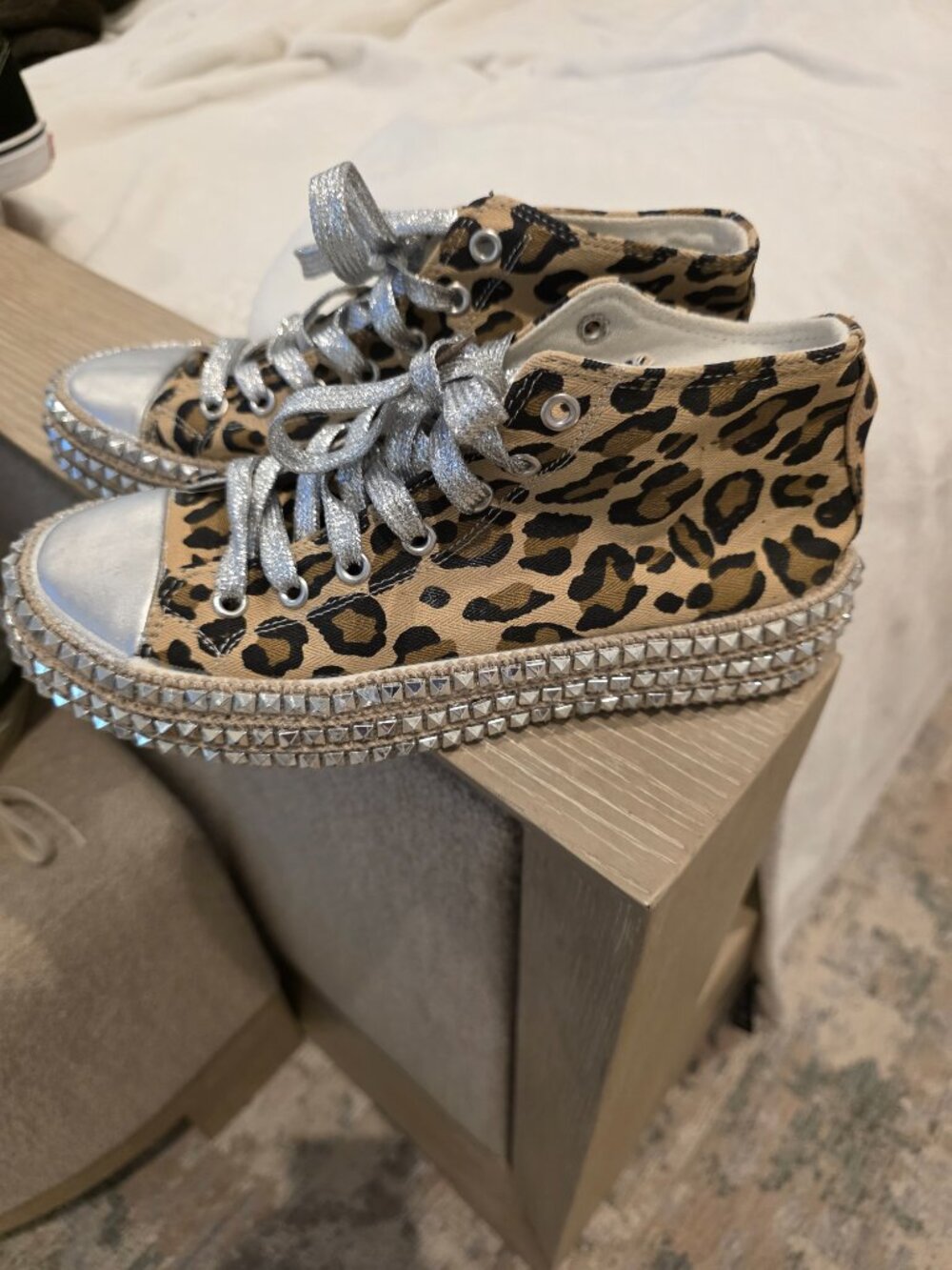 Leopard Print High Top Canvas Sneaker - Picture 6 of 6